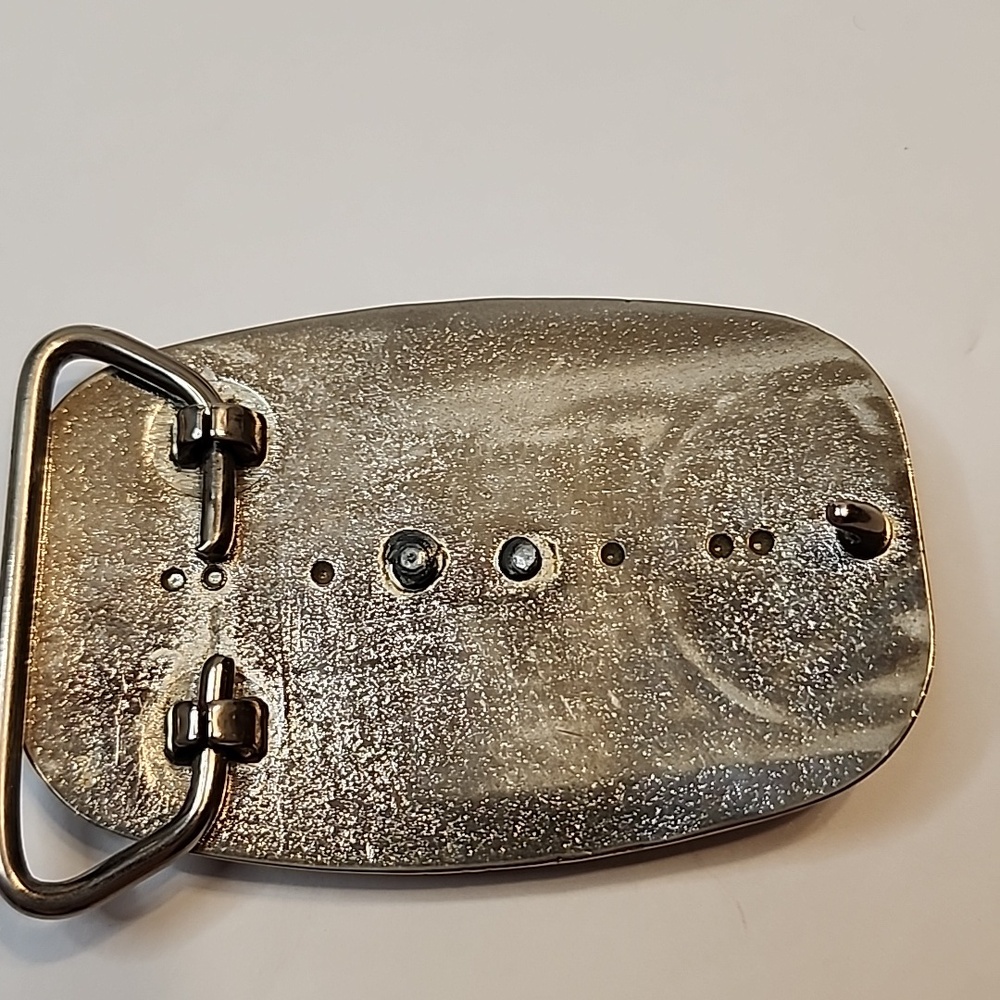 Silver Western Longhorn Belt Buckle - Men Accessories HOOK 'EM HORNS  TEXAS 3D - Picture 3 of 4